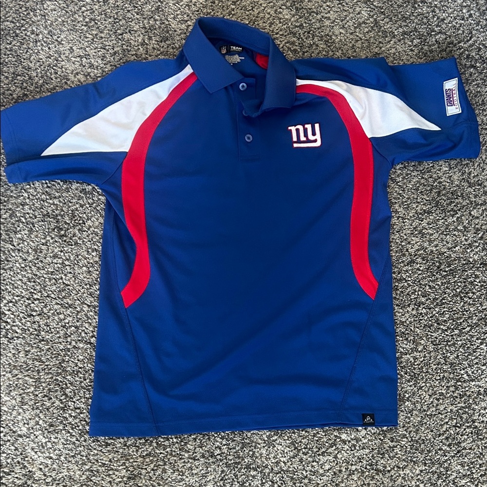 Men's Blue Polo with Red & White Accents - NY Team Logo